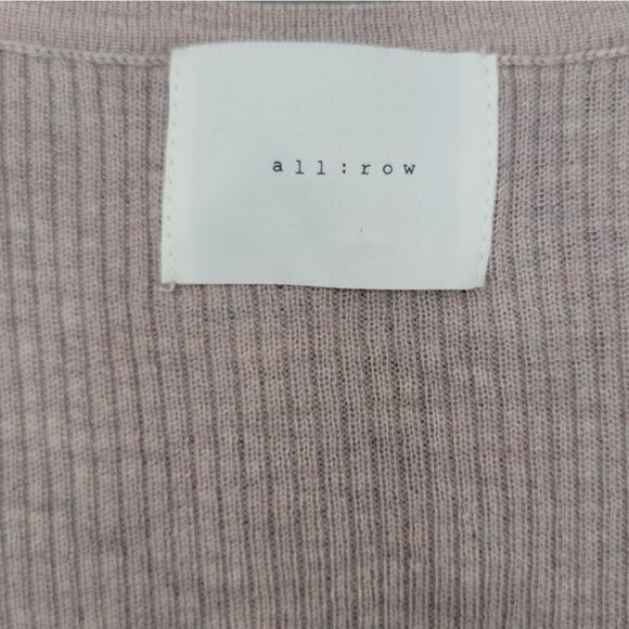 All Row Ribbed Knit Sweater Dress L | Mauve Midi Wool Cozy Soft Tie Waist NWOT - Picture 5 of 10